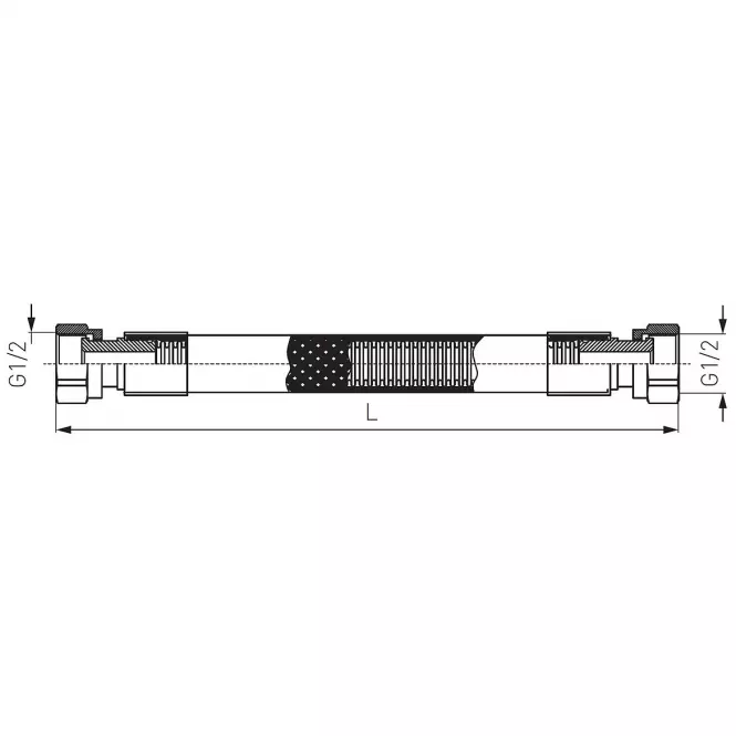 Gázcső FF 1/2” 0,75 m PVC WG0750