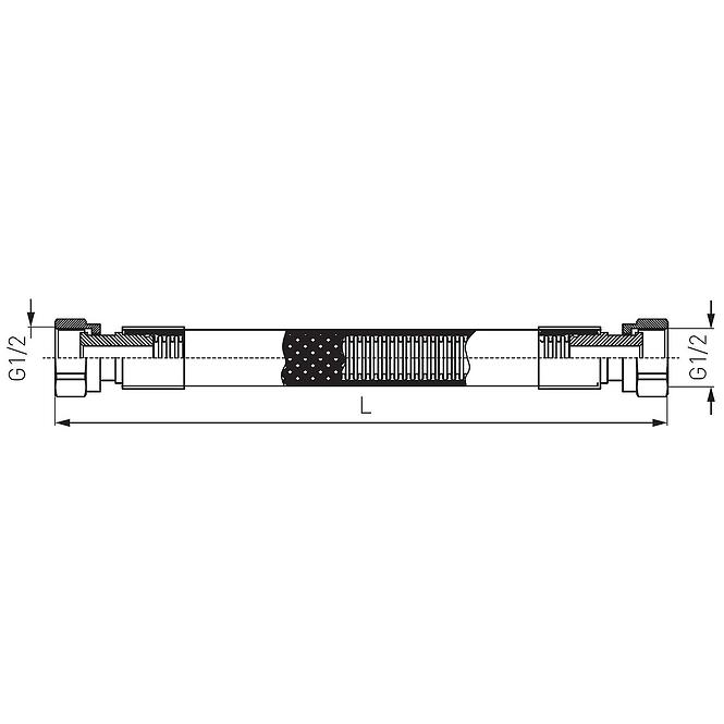 Gázcső FF 1/2” 0,75 m PVC WG0750