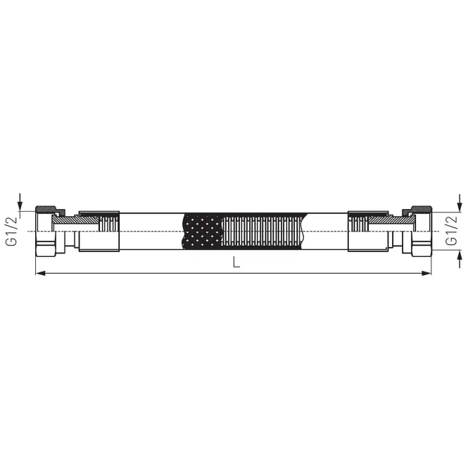 Gázcső FF 1/2” 0,75 m PVC WG0750,2
