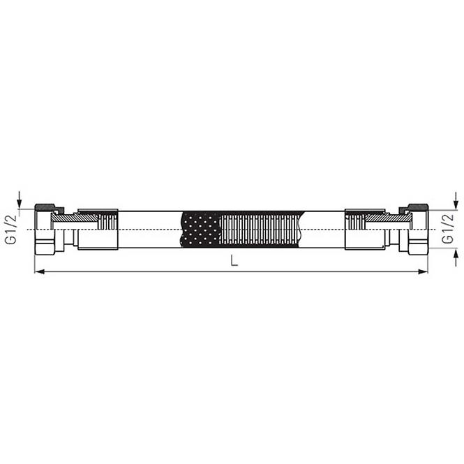 Gázcső FF 1/2” 1,0 m PVC WG1000