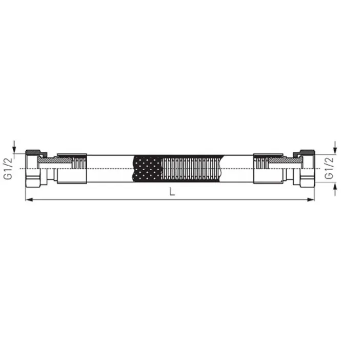 Gázcső FF 1/2” 1,0 m PVC WG1000,2