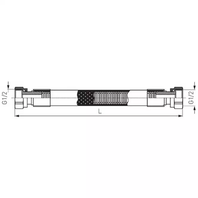 Gázcső FF 1/2” 1,5 m PVC WG1500