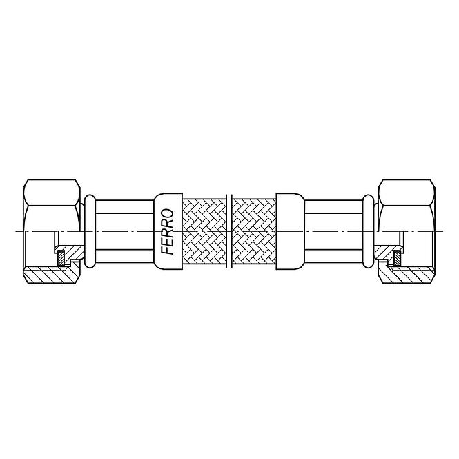 Csatlakozócső L-150 cm 1/2” n-n tömítésel PWS30