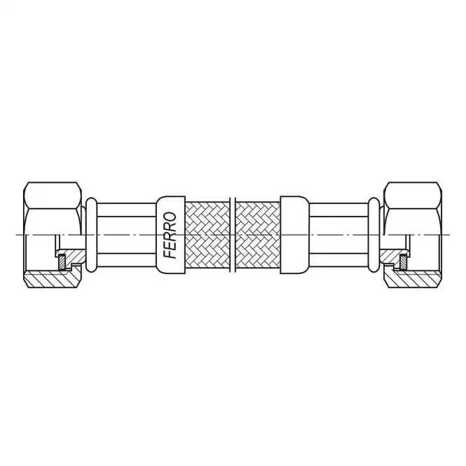 Csatlakozócső L-150 cm 1/2” n-n tömítésel PWS30,2