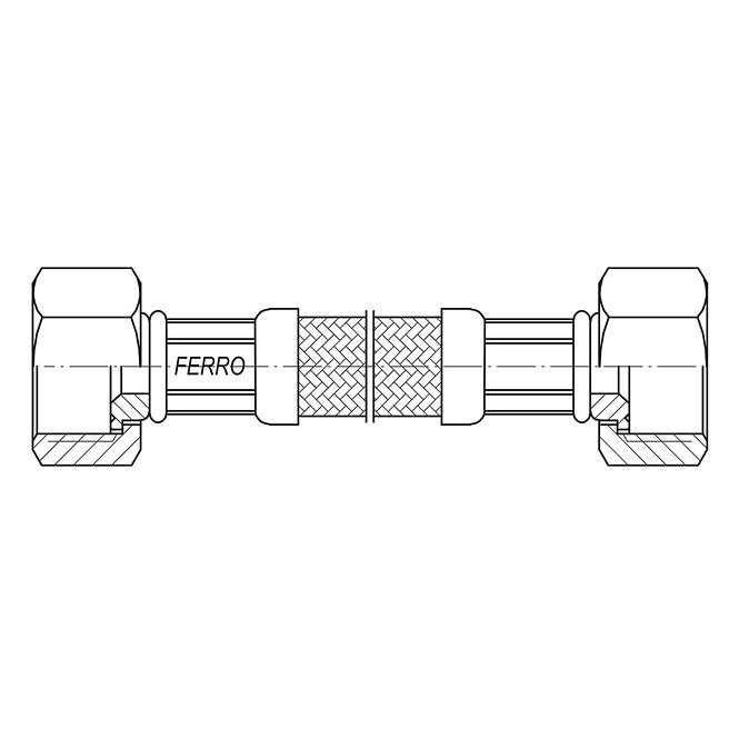 Csatlakozócső L-60 cm 3/8” x 3/8” n-n PWS94