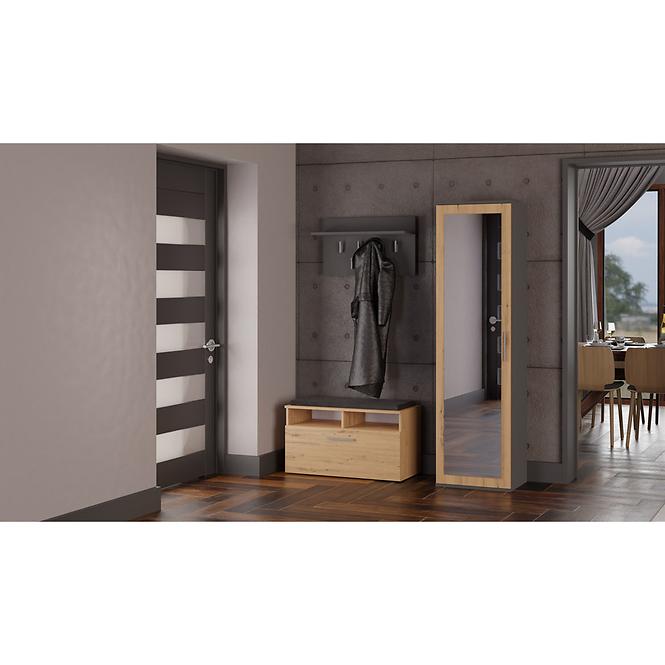 Szekrény Tükörrel Duo Antracit/Artisan,8