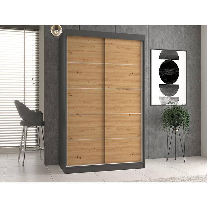 Szekrény Iga 120 Antracit Artisan C  Kpl