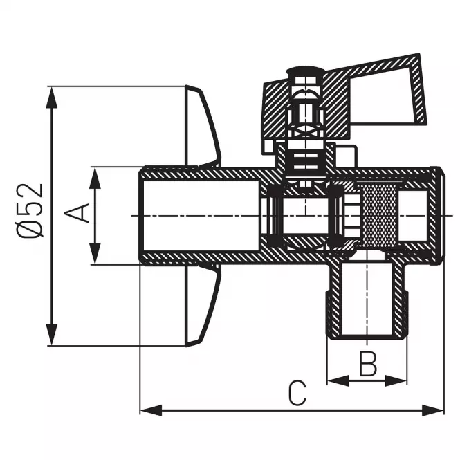 Sarok golyóscsap 1/2” x 1/2” rozettával Z1212K,2