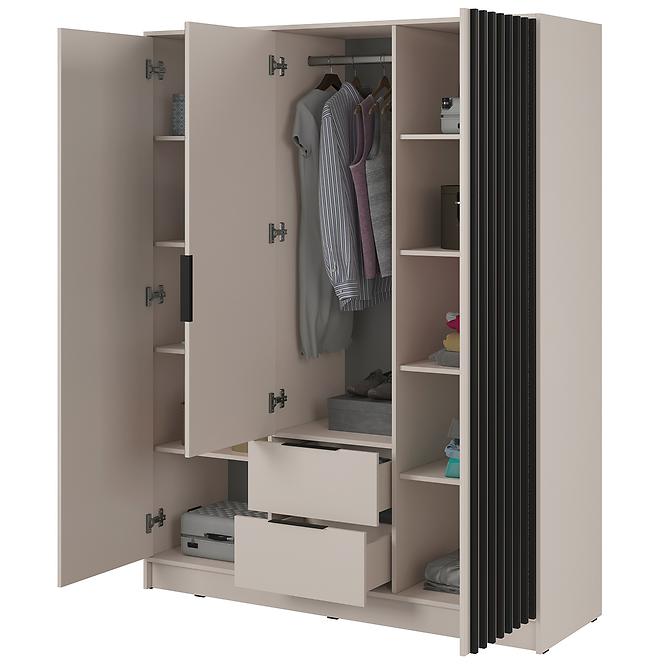 Szekrény Nelly 3d tükör Kasmír/Lamellák Artisan,3
