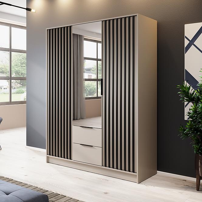 Szekrény Nelly 3d tükör Kasmír/Lamellák Artisan,4