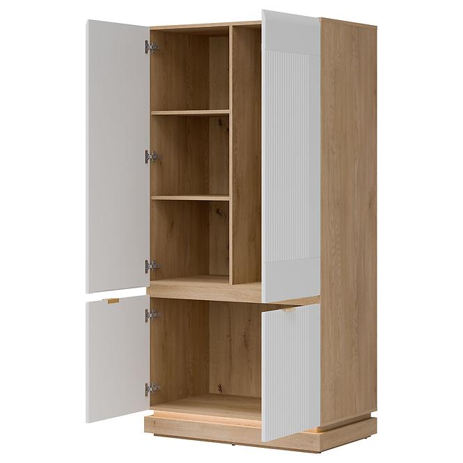 Szekrény 2d Milton Ml08 tölgy Crem Torro Fehér,4