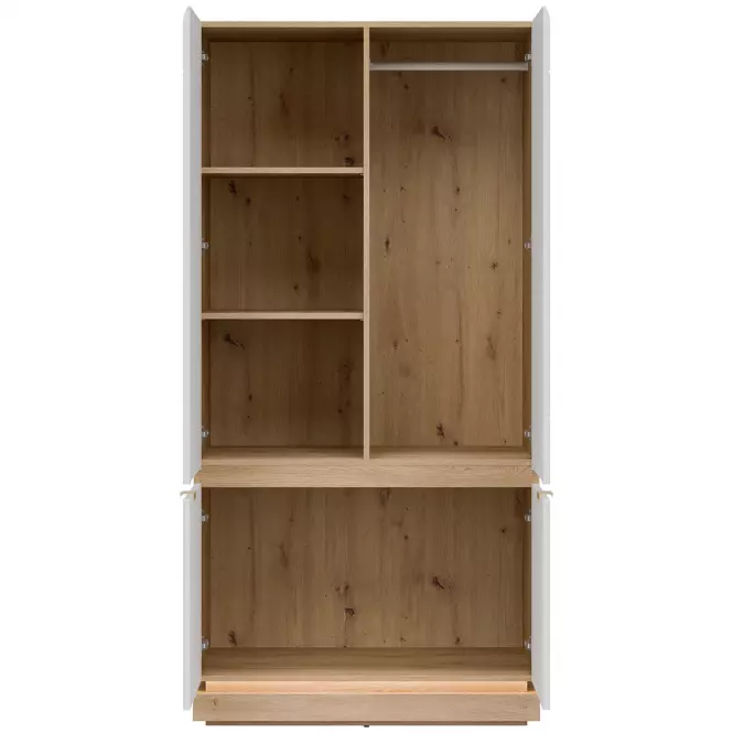 Szekrény 2d Milton Ml08 tölgy Crem Torro Fehér,6