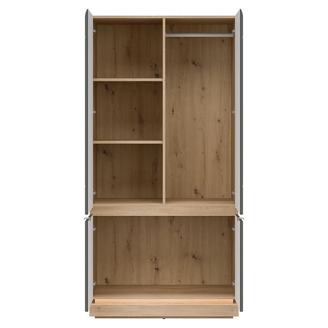 Szekrény 2d Milton Ml08 tölgy Crem Torro Szürke,6