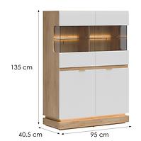 Vitrin Alacsony Milton Ml04 tölgy Crem Torro Fehér