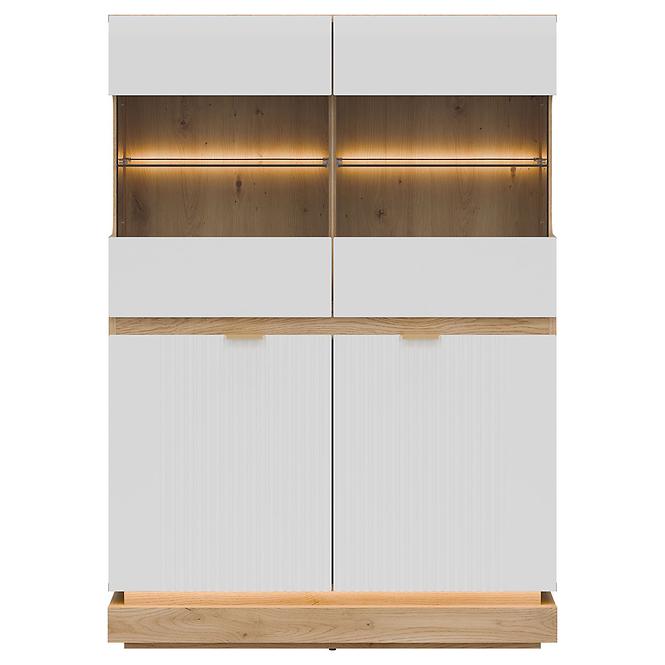Vitrin Alacsony Milton Ml04 tölgy Crem Torro Fehér,4