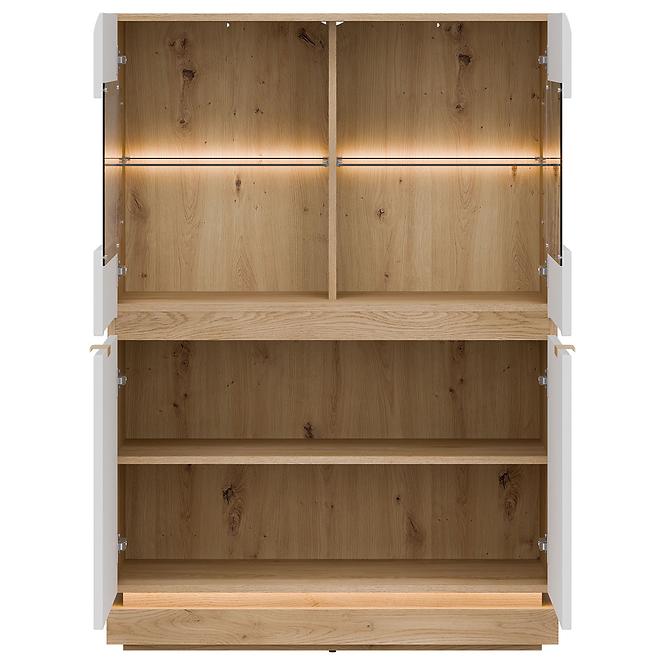 Vitrin Alacsony Milton Ml04 tölgy Crem Torro Fehér