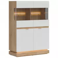 Vitrin Alacsony Milton Ml04 tölgy Crem Torro Fehér