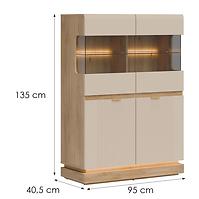 Vitrin Alacsony Milton Ml04 tölgy Crem Torro Kremona