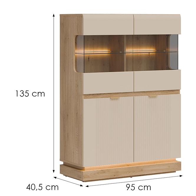 Vitrin Alacsony Milton Ml04 tölgy Crem Torro Kremona