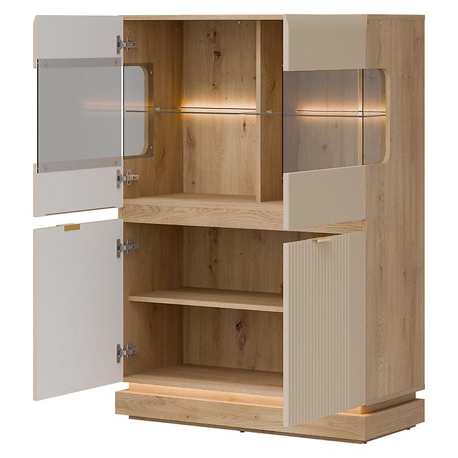 Vitrin Alacsony Milton Ml04 tölgy Crem Torro Kremona