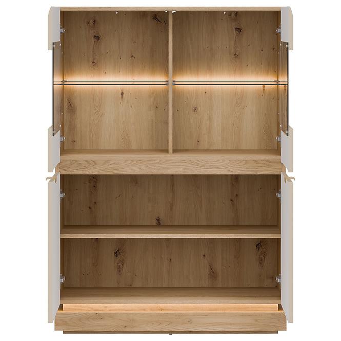 Vitrin Alacsony Milton Ml04 tölgy Crem Torro Kremona,5