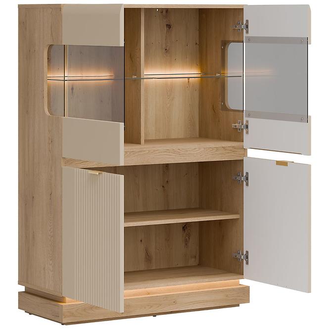 Vitrin Alacsony Milton Ml04 tölgy Crem Torro Kremona