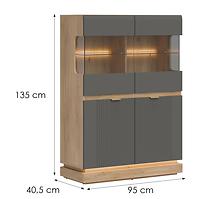 Vitrin Alacsony Milton Ml04 tölgy Crem Torro Szürke