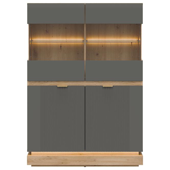 Vitrin Alacsony Milton Ml04 tölgy Crem Torro Szürke,4