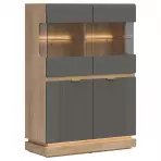 Vitrin Alacsony Milton Ml04 tölgy Crem Torro Szürke