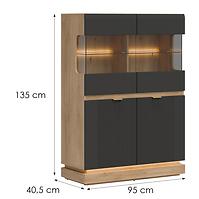 Vitrin Alacsony Milton Ml04 tölgy Crem Torro Antracit