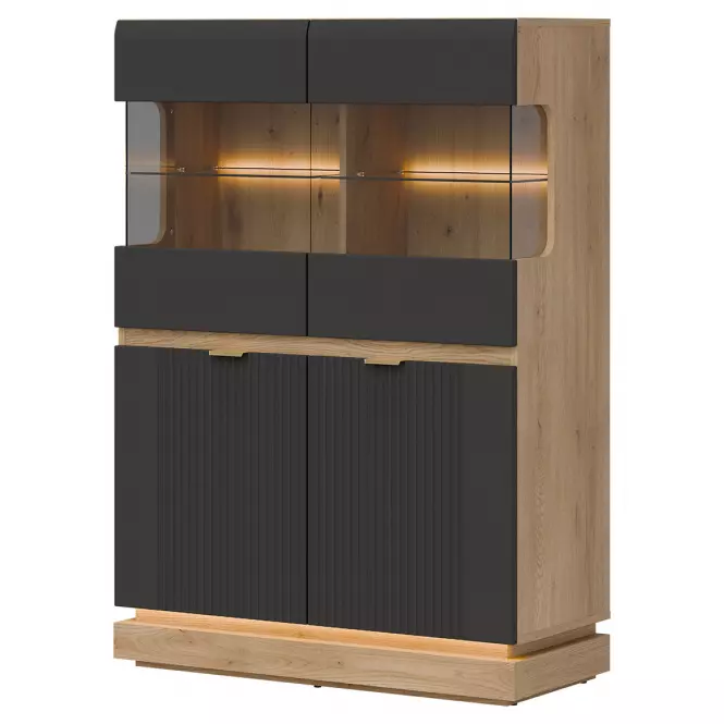 Vitrin Alacsony Milton Ml04 tölgy Crem Torro Antracit