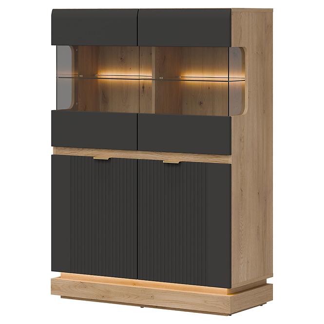 Vitrin Alacsony Milton Ml04 tölgy Crem Torro Antracit,2