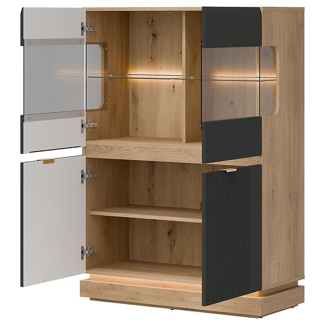 Vitrin Alacsony Milton Ml04 tölgy Crem Torro Antracit