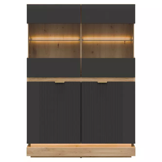 Vitrin Alacsony Milton Ml04 tölgy Crem Torro Antracit