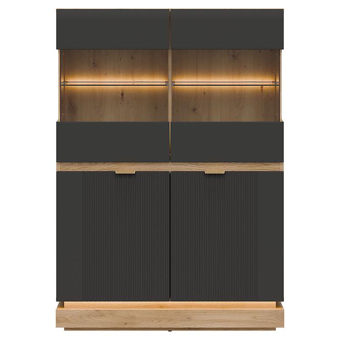 Vitrin Alacsony Milton Ml04 tölgy Crem Torro Antracit