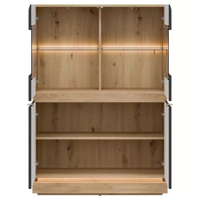 Vitrin Alacsony Milton Ml04 tölgy Crem Torro Antracit