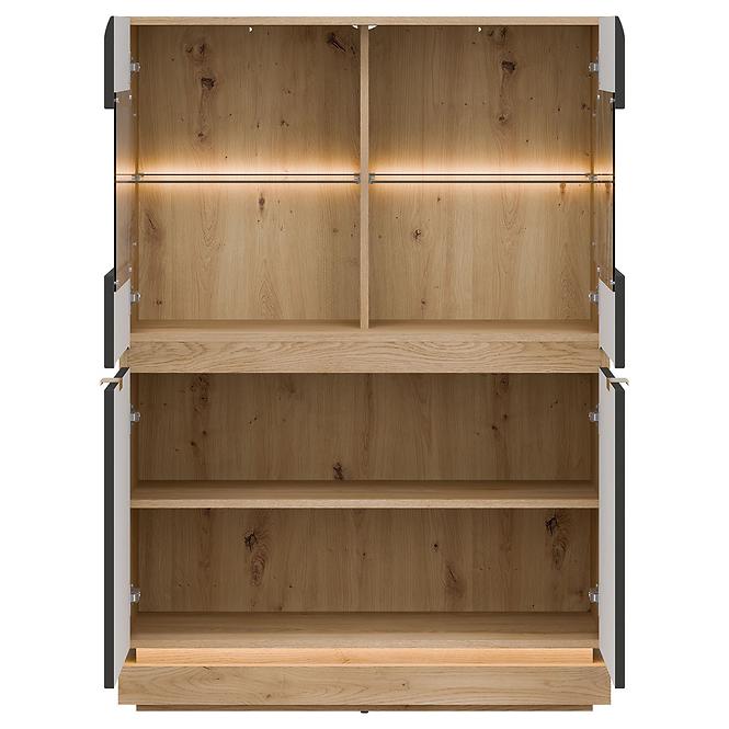 Vitrin Alacsony Milton Ml04 tölgy Crem Torro Antracit