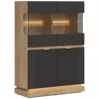 Vitrin Alacsony Milton Ml04 tölgy Crem Torro Antracit