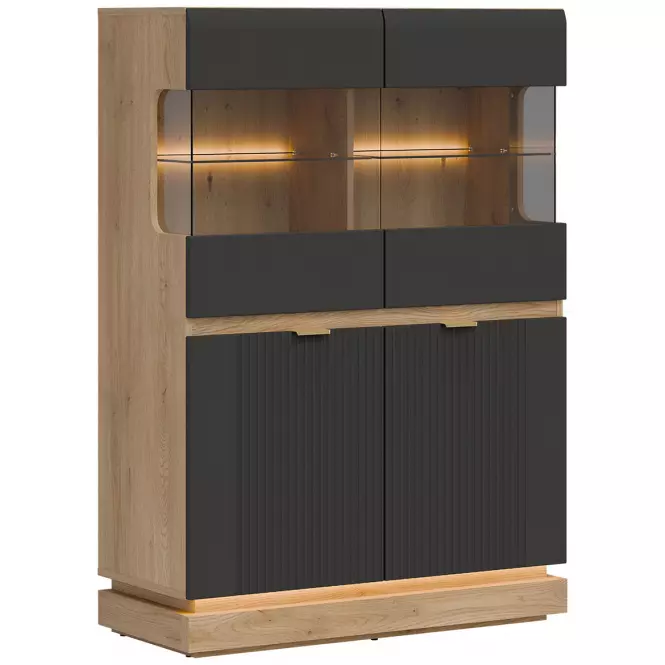 Vitrin Alacsony Milton Ml04 tölgy Crem Torro Antracit