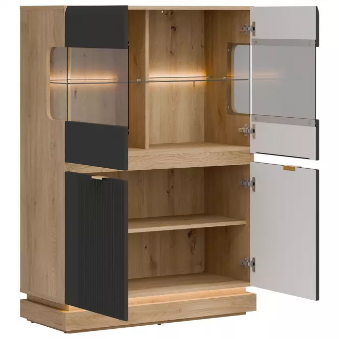 Vitrin Alacsony Milton Ml04 tölgy Crem Torro Antracit