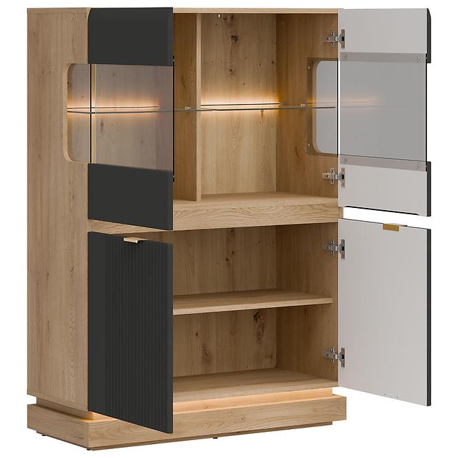 Vitrin Alacsony Milton Ml04 tölgy Crem Torro Antracit