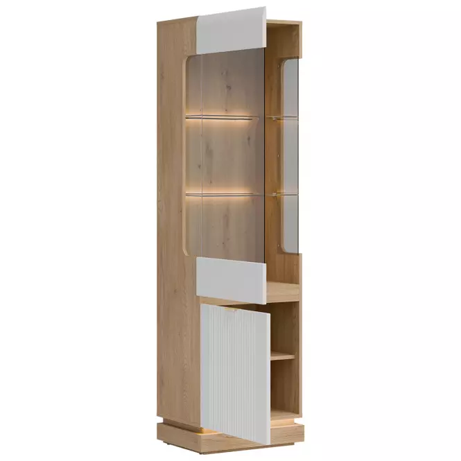 Vitrin L/P  Milton Ml05 tölgy Crem Torro Fehér,7