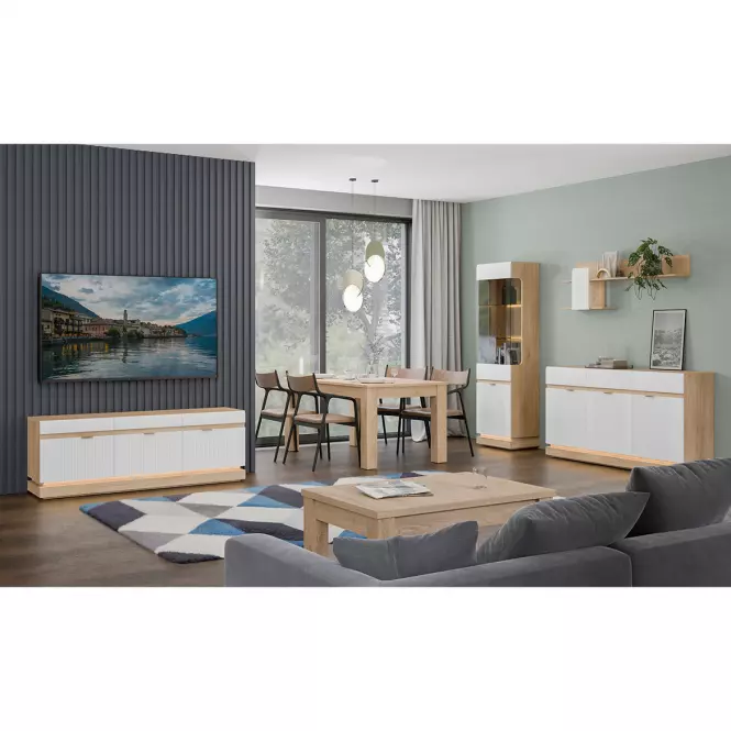 Vitrin L/P  Milton Ml05 tölgy Crem Torro Fehér