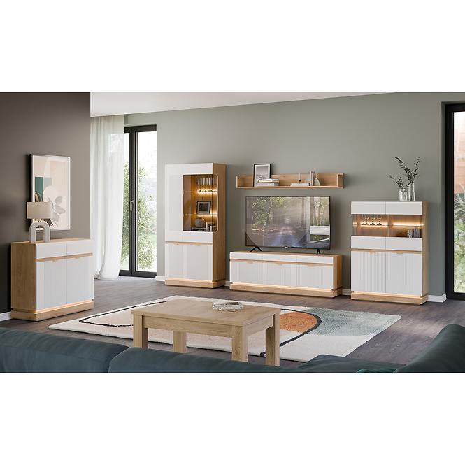 Vitrin L/P  Milton Ml05 tölgy Crem Torro Fehér