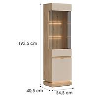Vitrin L/P  Milton Ml05 tölgy Crem Torro Kremona