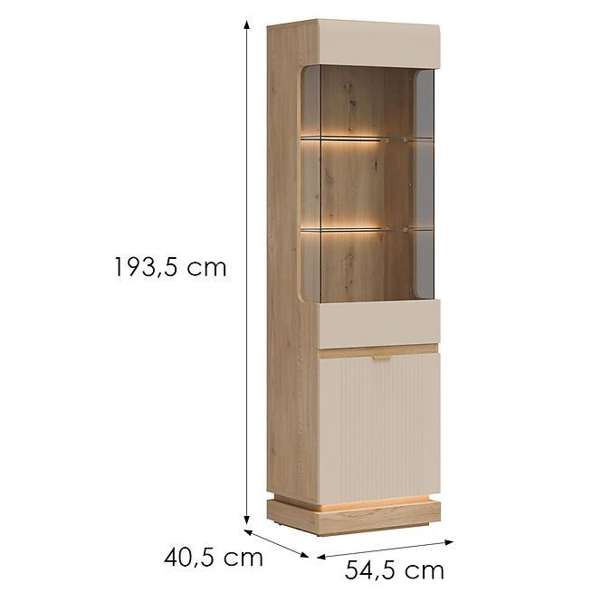 Vitrin L/P  Milton Ml05 tölgy Crem Torro Kremona
