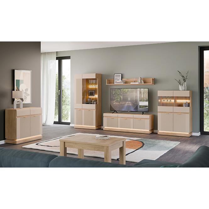 Vitrin L/P  Milton Ml05 tölgy Crem Torro Kremona