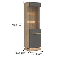 Vitrin L/P  Milton Ml05 tölgy Crem Torro Szürke