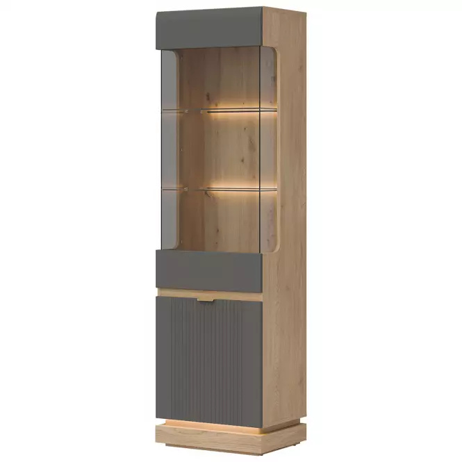 Vitrin L/P  Milton Ml05 tölgy Crem Torro Szürke