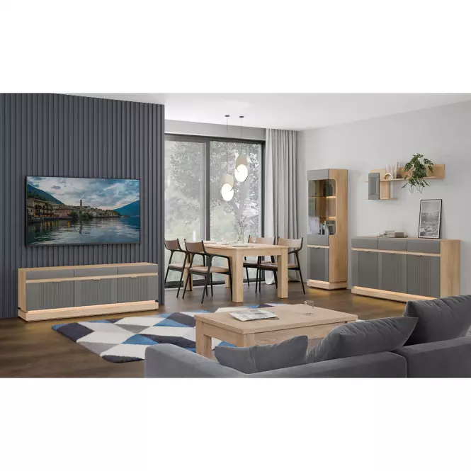 Vitrin L/P  Milton Ml05 tölgy Crem Torro Szürke